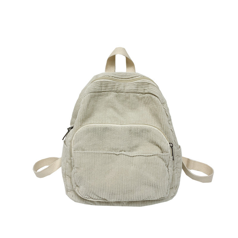 Corduroy Textured School Backpack Bowlift