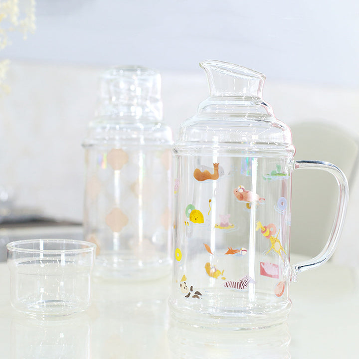 Ladies Glass Jug with enchanting Animal Motifs Bowlift