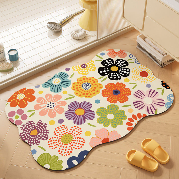 Floral-Themed Soft Bath Mat