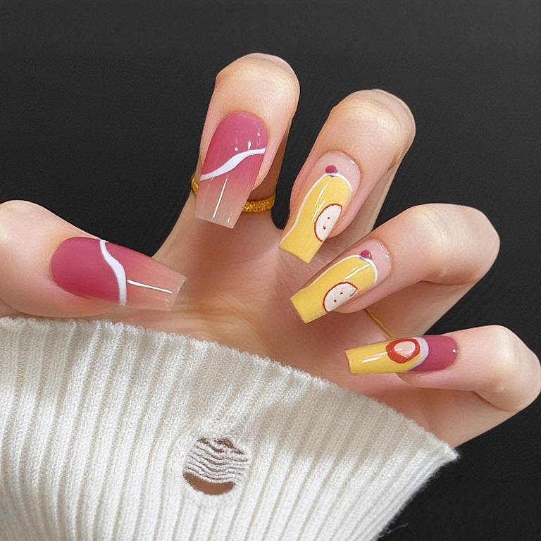Nail set with elegant glitter design Bowlift