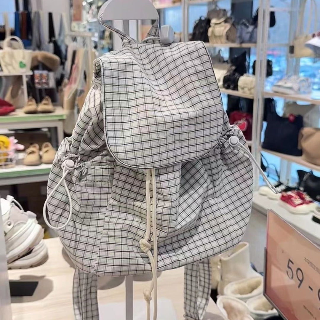 Fashionable Backpack with Practical Drawstring Bowlift