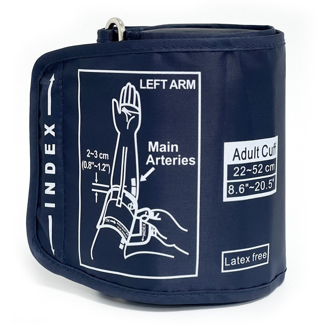 Adjustable adult upper-arm blood pressure cuff with latex free durable nylon sleeve Bowlift