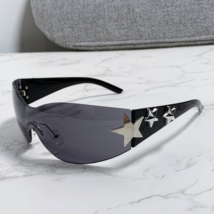 Women's stylish sports sunglasses with half-frame and striking star accents Bowlift