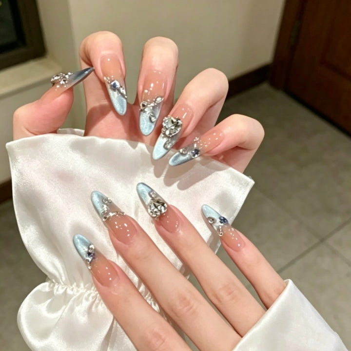 Artistic Floral Press-On Nail Set Bowlift