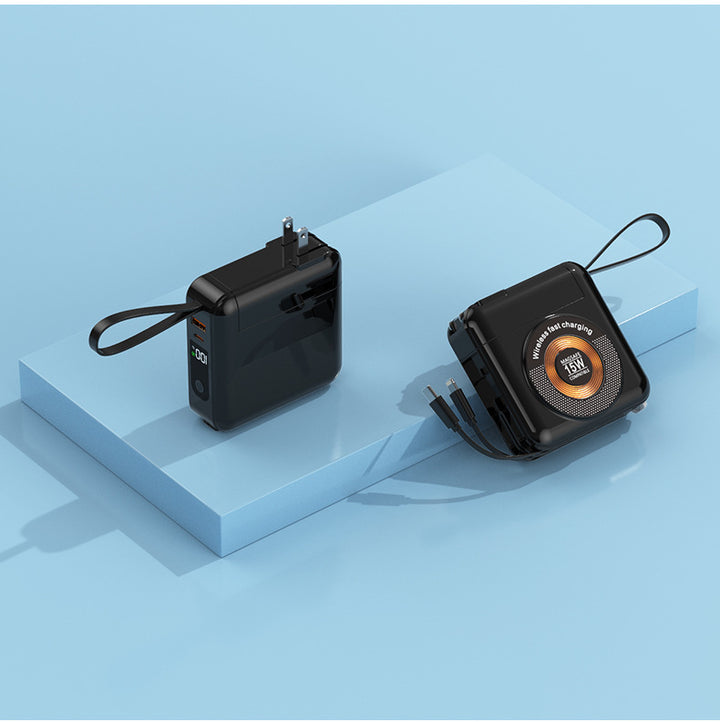 Portable charger with integrated wireless fast charging Bowlift