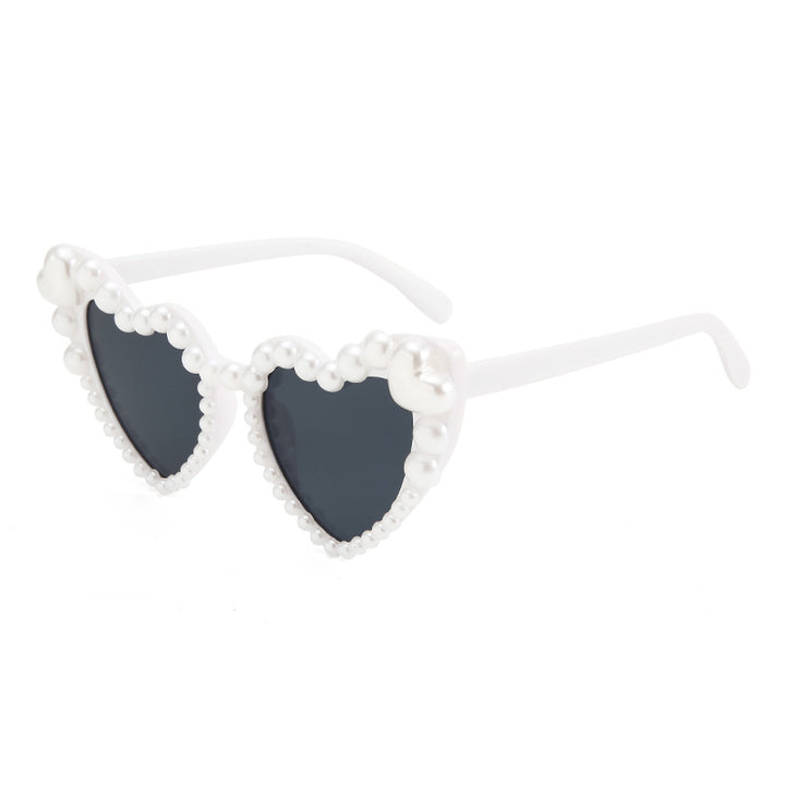 Heart-Shaped Pearl Accented Sunglasses