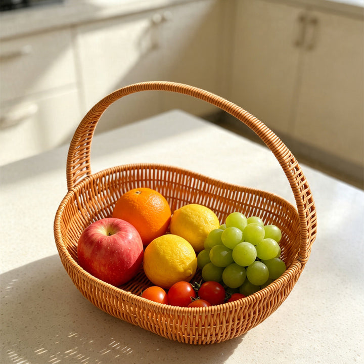 Handcrafted Natural Wicker Storage Basket Bowlift