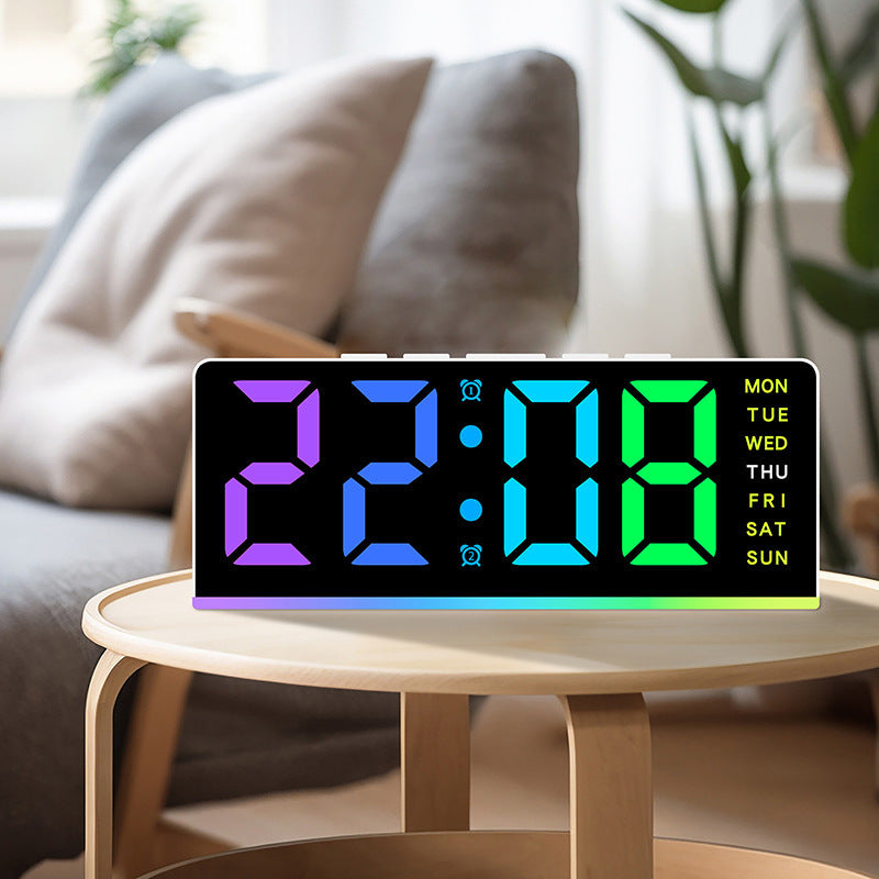 Digital radio alarm clock with color changing display Bowlift