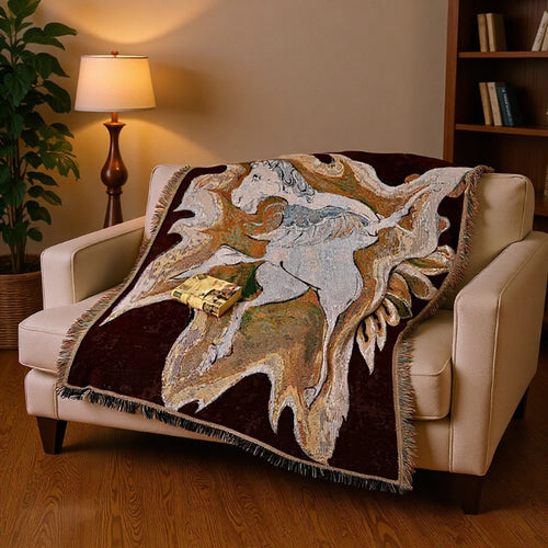 Artistic Unicorn-Themed Throw Blanket