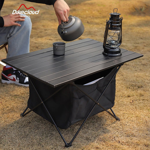 Foldable Camping Table With Integrated Storage Bowlift