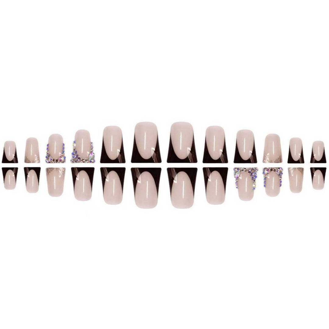 Decorative Press-On Nail Extensions with Gem Accents Bowlift