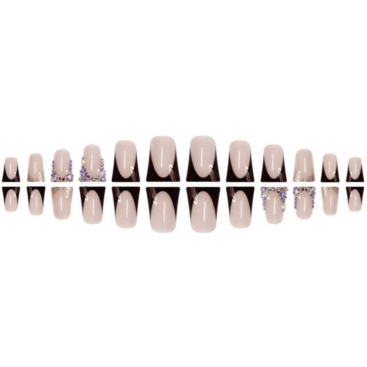 Decorative Press-On Nail Extensions with Gem Accents Bowlift