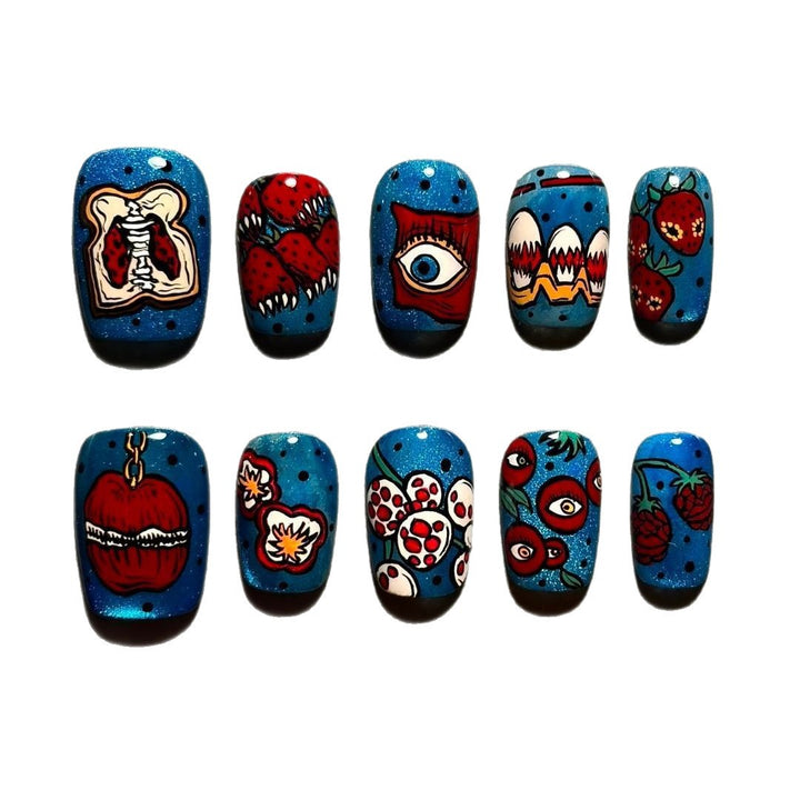 Artistic Press-On Nail Art Design Set Bowlift