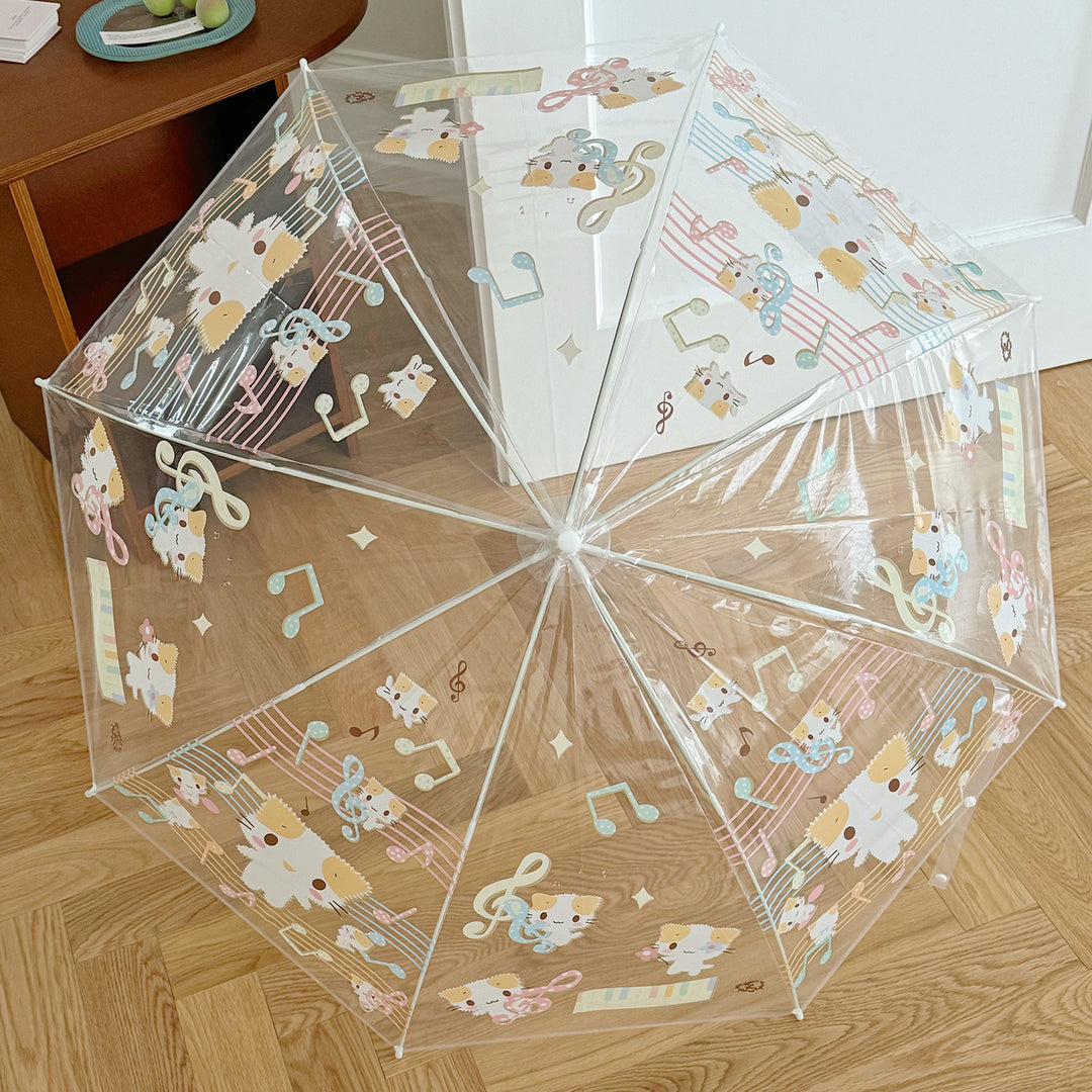 Women's Transparent Folding Umbrella with Playful Animal Design Bowlift