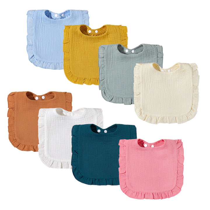 Soft Ruffled Muslin Baby Bib Bowlift