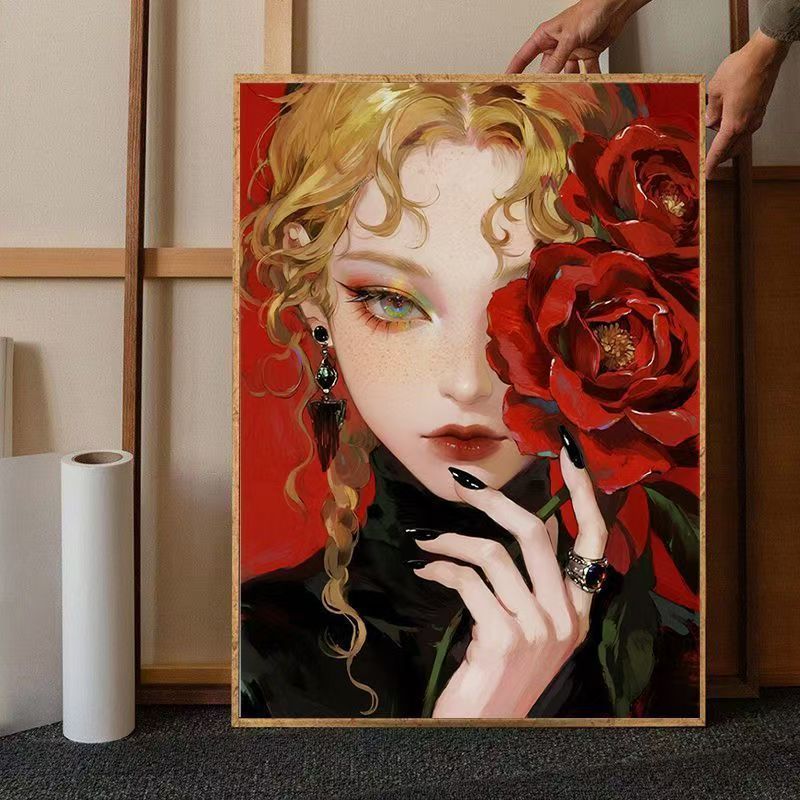 Contemporary Floral Portrait Canvas Art Bowlift