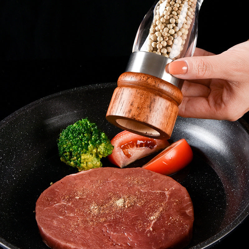 High-quality wood and glass pepper mill Bowlift