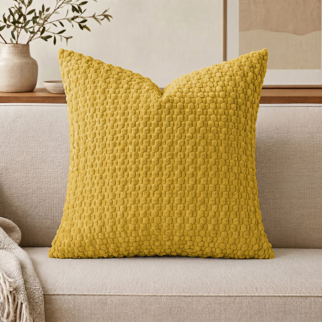 Plush Textured Throw Pillow Cover Bowlift