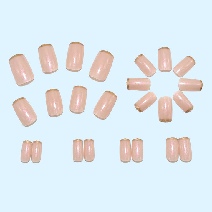 Artificial nails with elegant golden French tip Bowlift