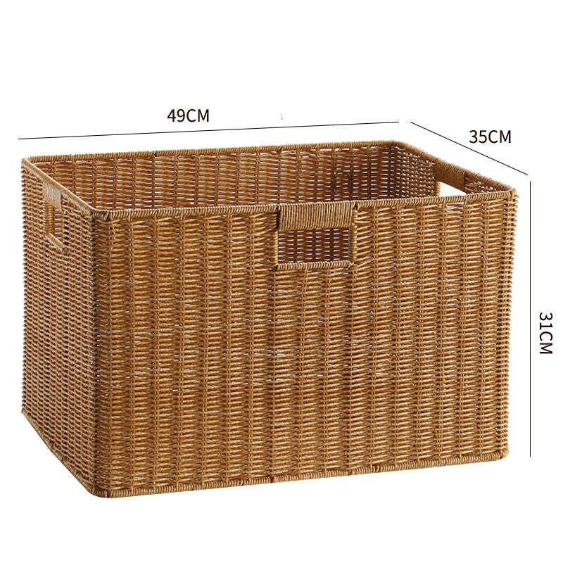 Handcrafted Rectangular Wicker Storage Bin Bowlift
