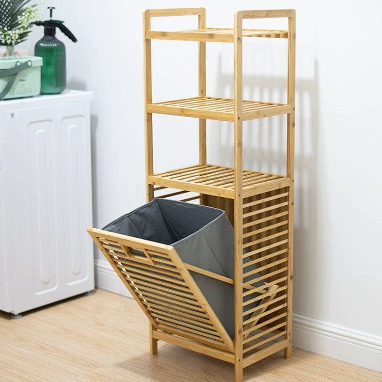 Laundry basket with bamboo frame and fabric insert Bowlift