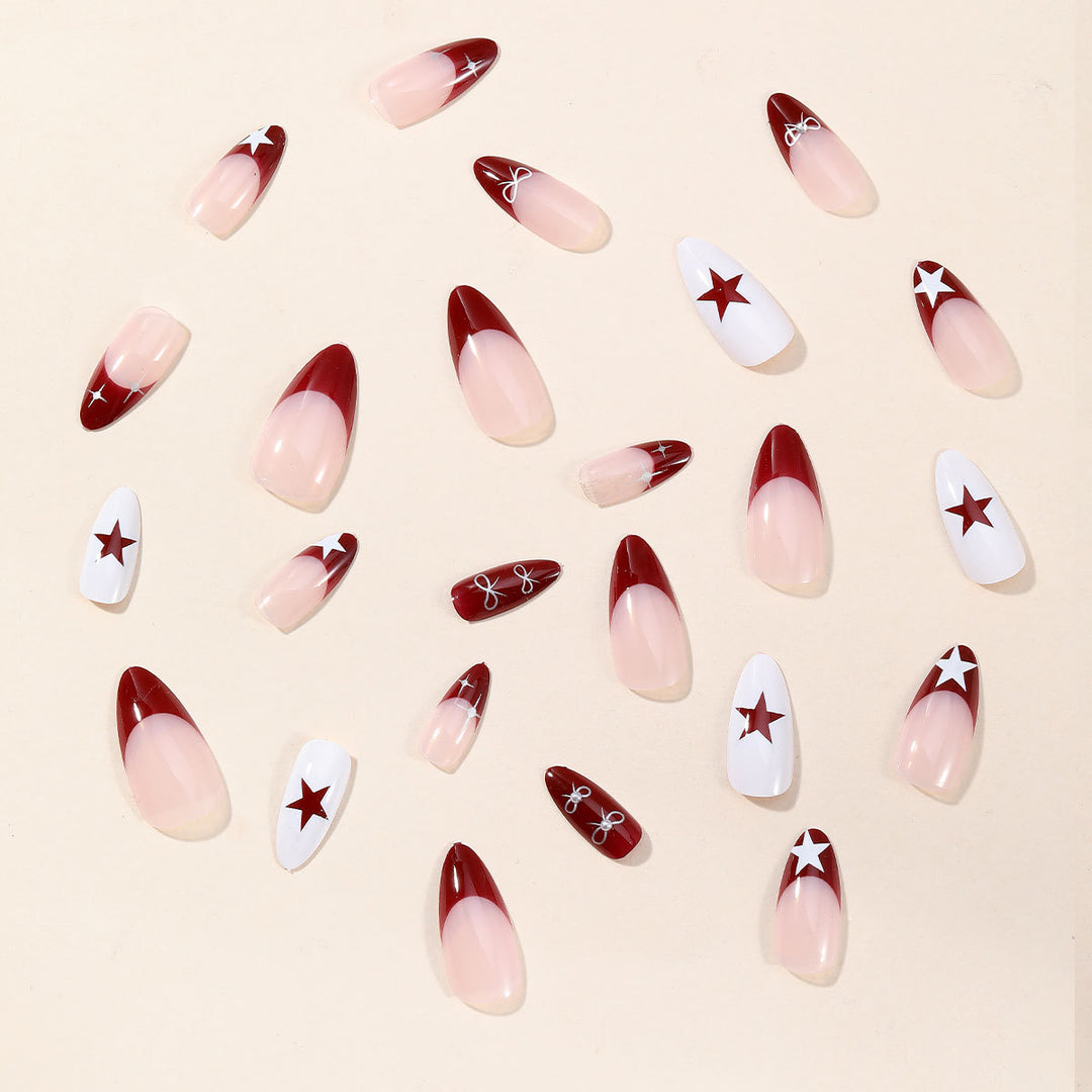 Glamorous Star-Accent Nail Art Extensions Bowlift