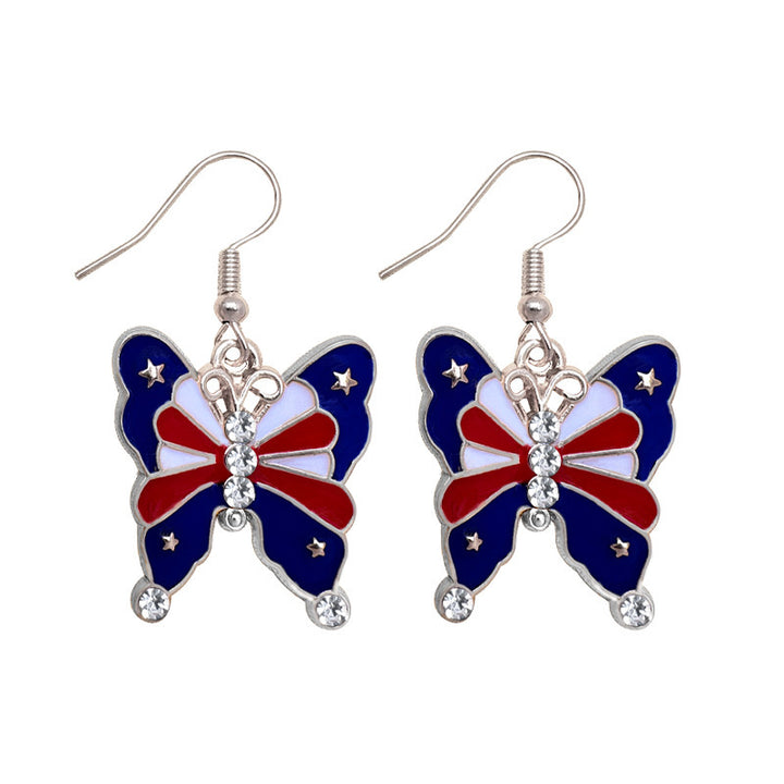 Women's earrings in flip-flop design with crystal embellishment and enamel flag motif Bowlift