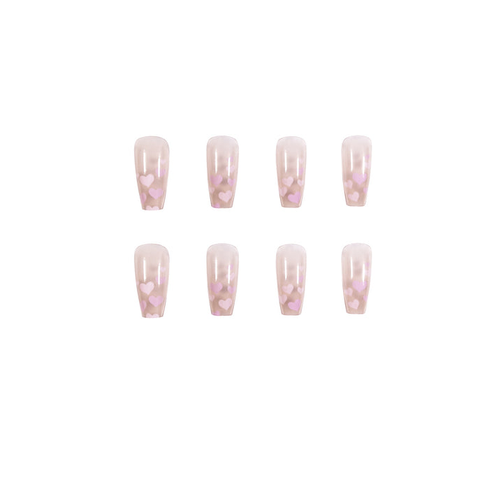 Artful Nail Art with Heart Pattern Bowlift