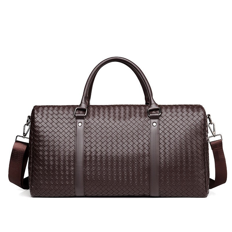 Woven Leather Weekend Duffle Bowlift