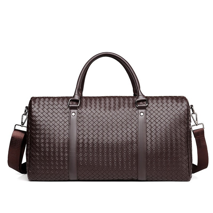 Woven Leather Weekend Duffle Bowlift