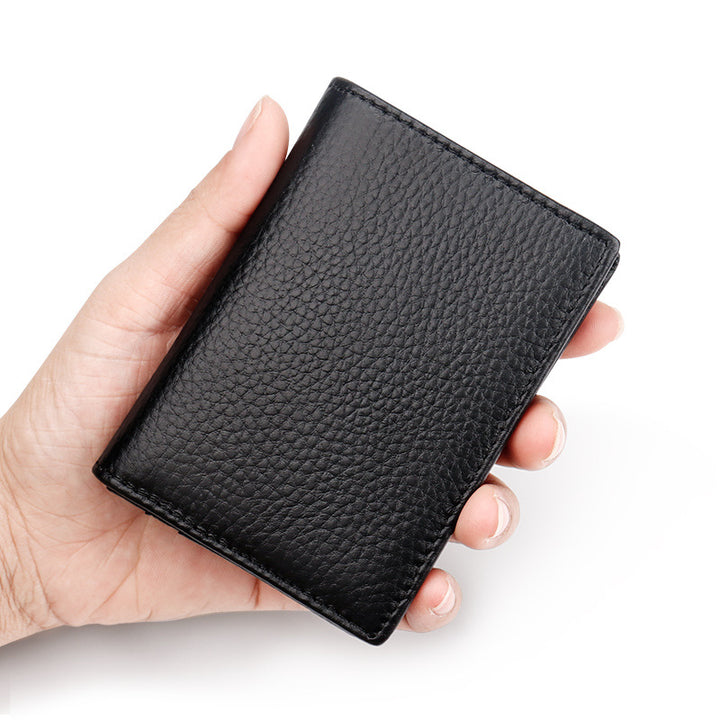 Textured Leather ID Card Wallet Bowlift