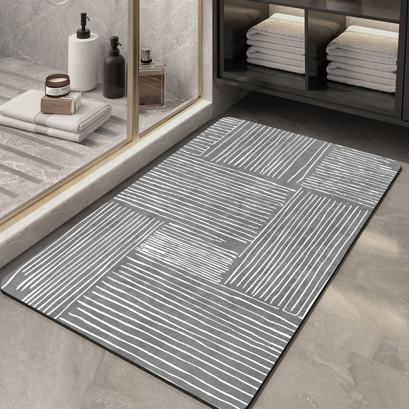 Contemporary Geometric Bath Rug Bowlift