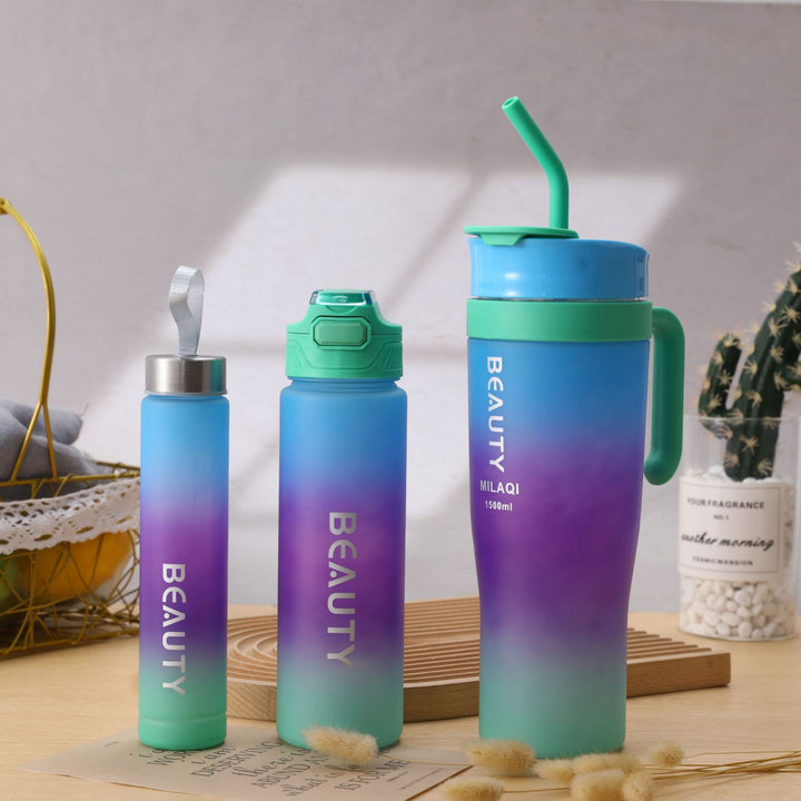 Ladies stylish and practical water bottle with design and time markings Bowlift