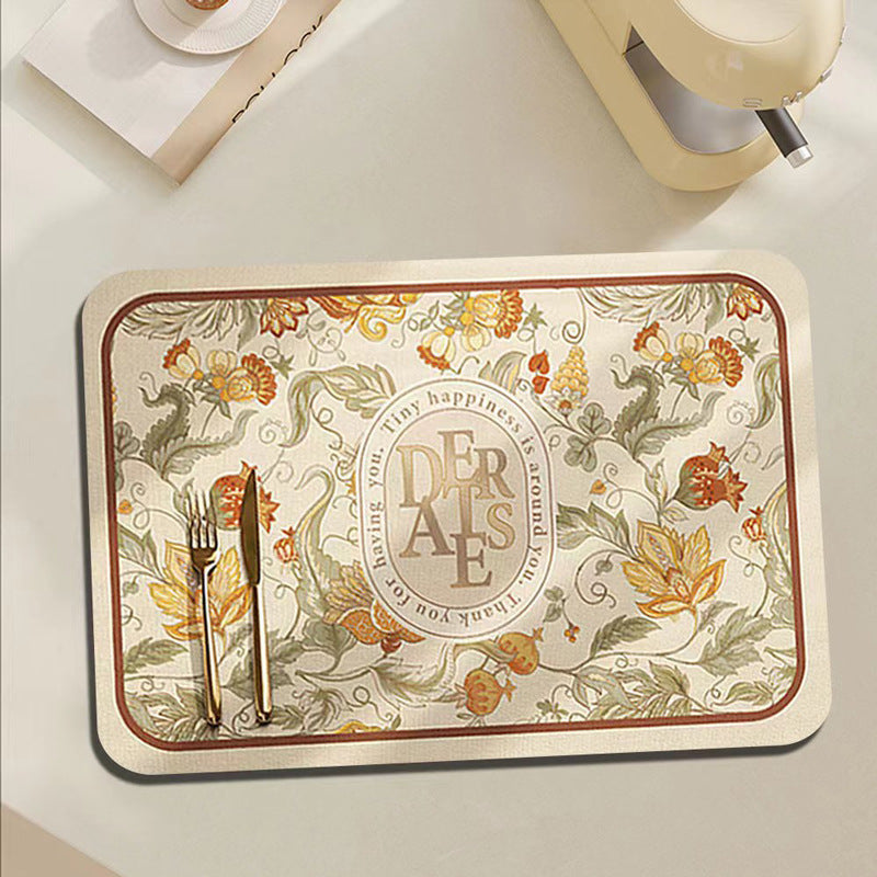 Floral Decorative Kitchen Mat Bowlift
