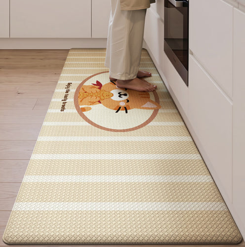 Playful Cartoon Kitchen Runner Mat Bowlift