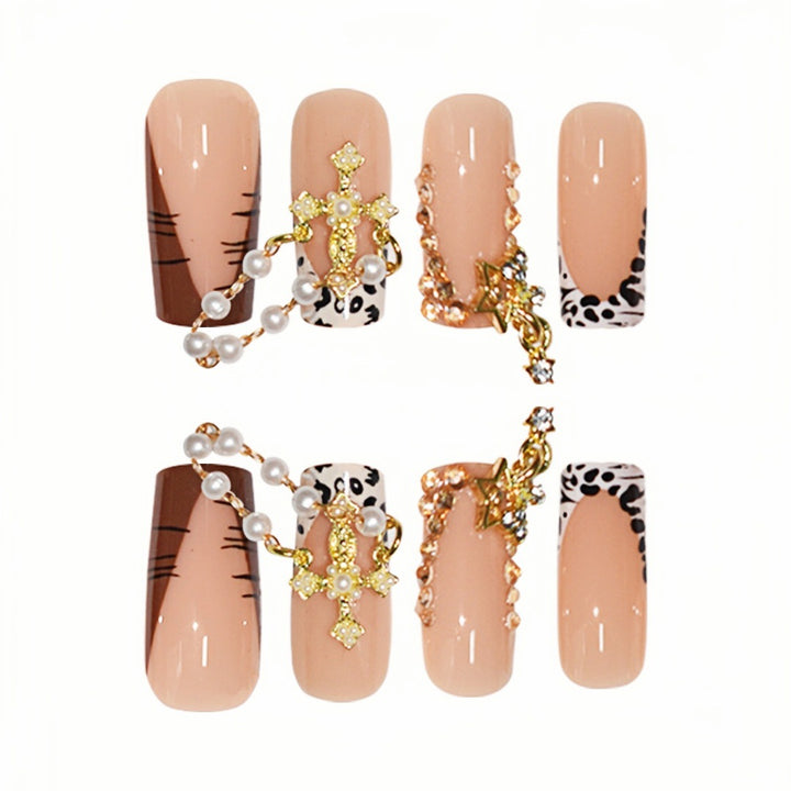 Decorative Long Press-On Nail Enhancements Bowlift
