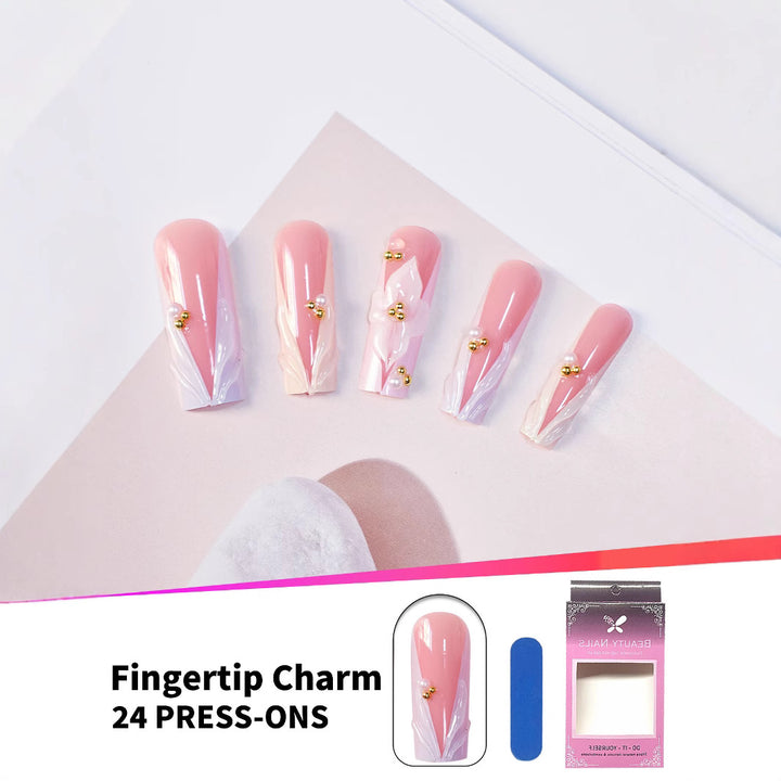 Floral Design Press-On Nails Bowlift