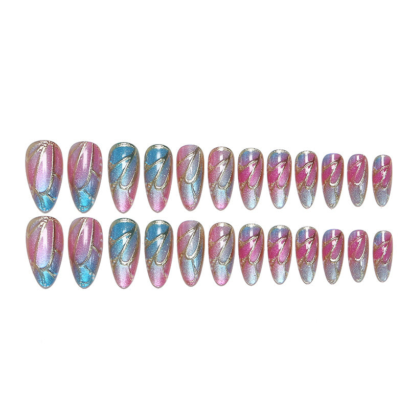 Artificial nails in elegant design with floral watercolor motif Bowlift