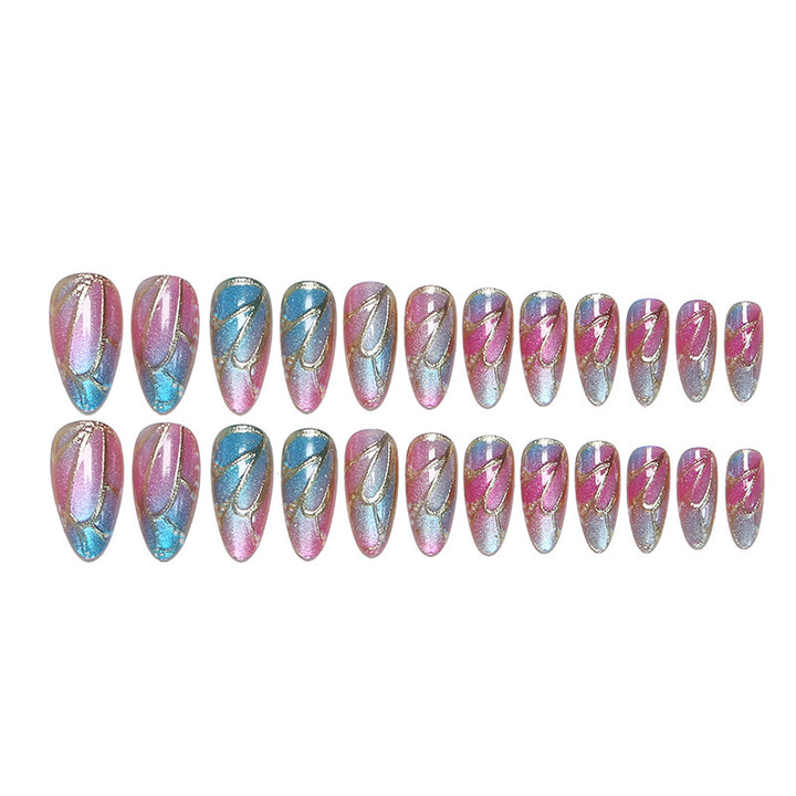 Artificial nails in elegant design with floral watercolor motif Bowlift