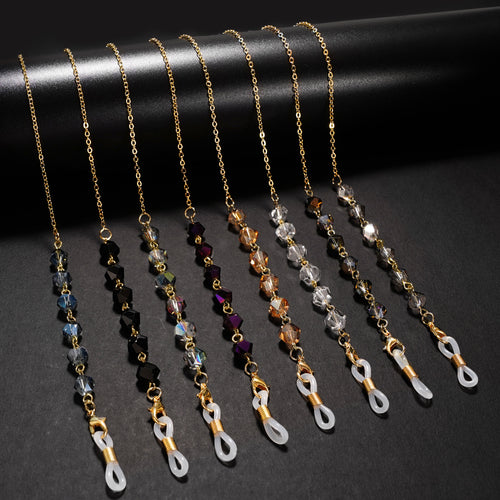 Elegant Crystal Beaded Glasses Chain Bowlift