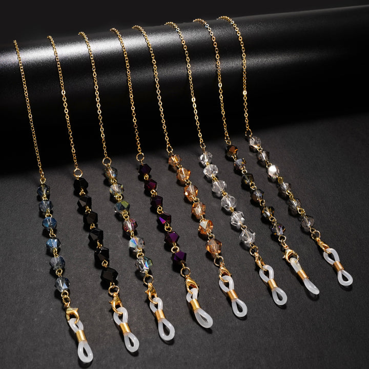 Elegant Crystal-Studded Eyewear Chain Bowlift