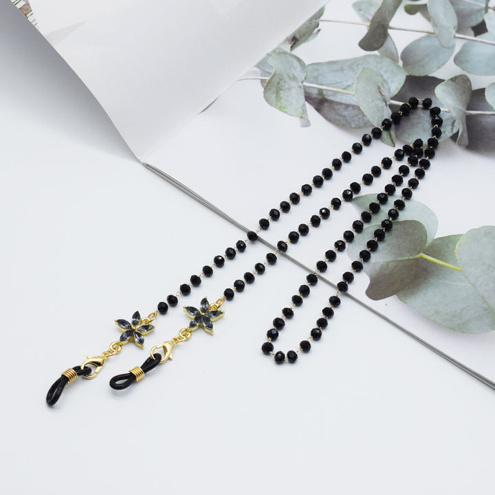 Elegant Floral-Accented Eyewear Chain Bowlift