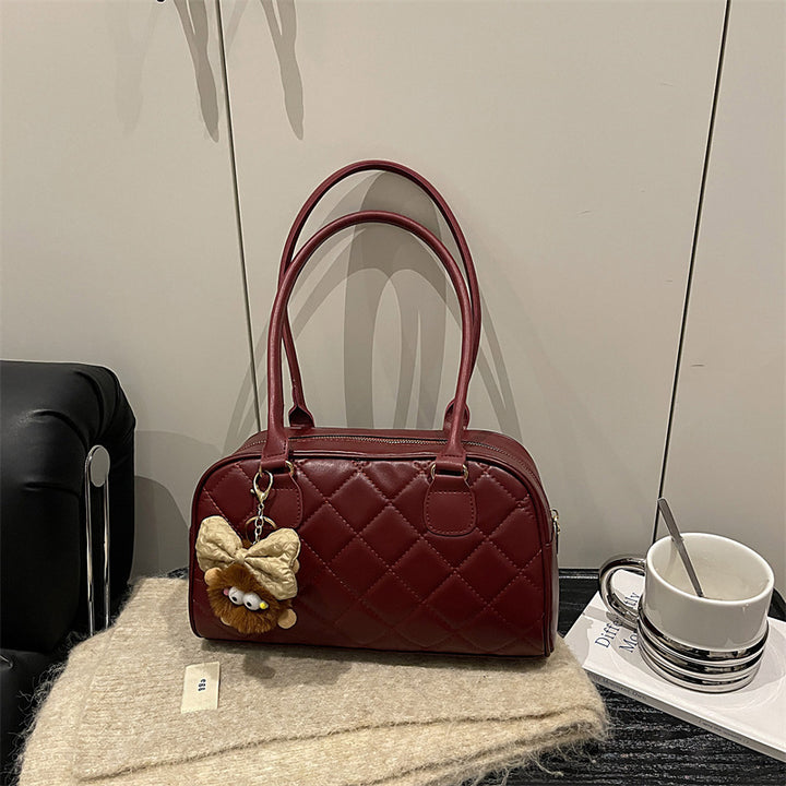 Quilted Faux Leather Handbag Bowlift