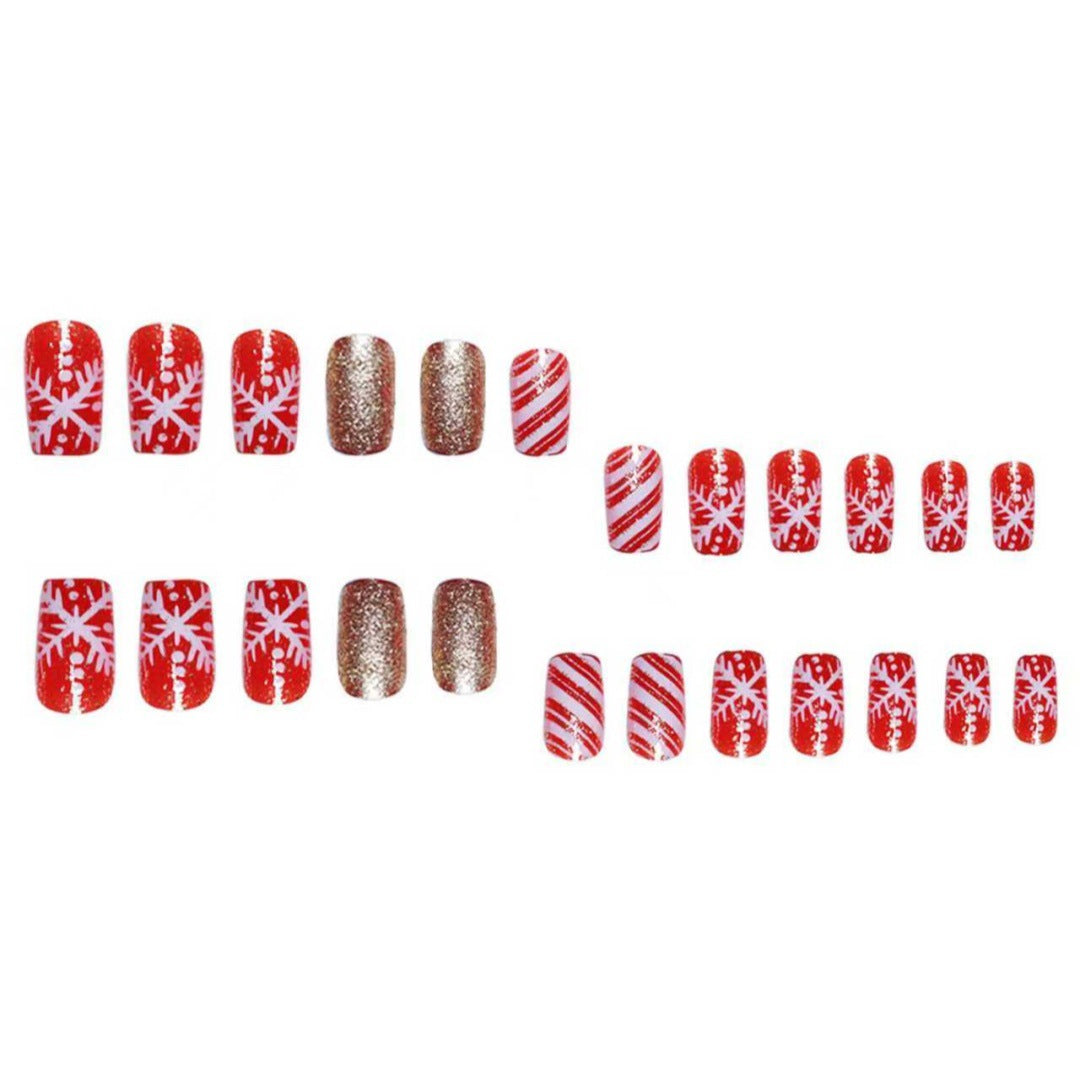 Festive Themed Press-On Nail Art Set Bowlift