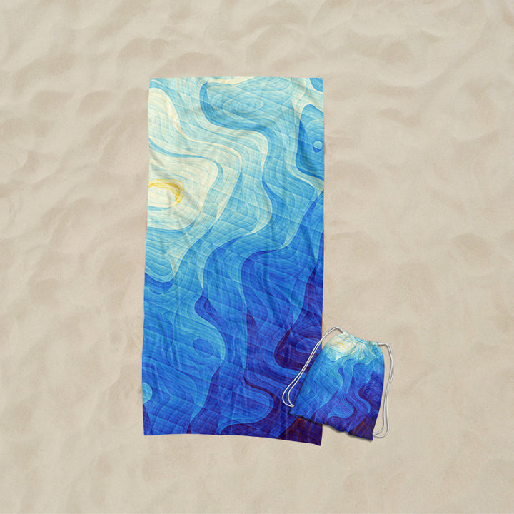 Beach towel with elaborate wave design Bowlift