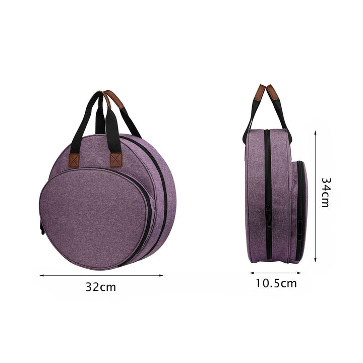 Round Tote Bag with Practical Two-Way Zipper Bowlift