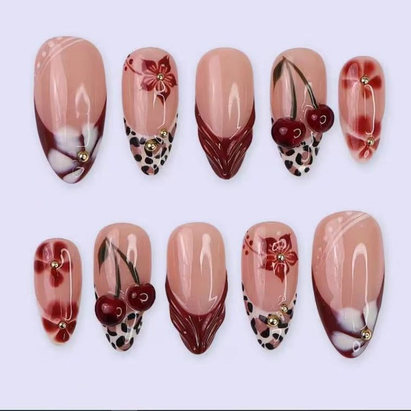 Artistic Floral and Star-Embellished Press-On Nail Set Bowlift