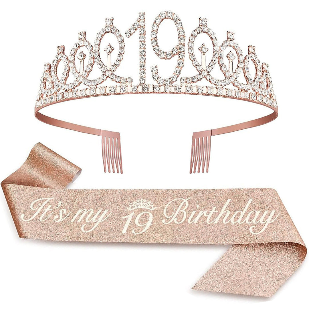 Ladies Crystal Princess Crown with 30 & Fabulous lettering Bowlift