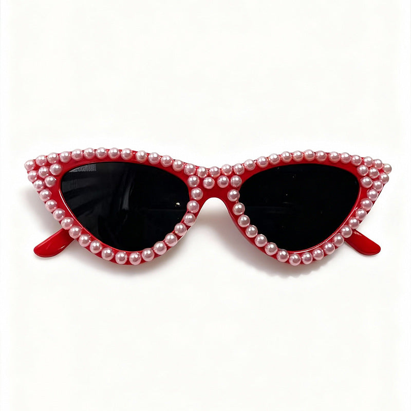 Pearl-Embellished Cat Eye Sunglasses Bowlift