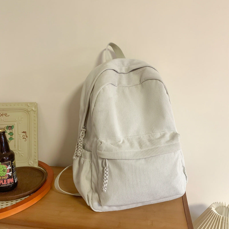 Cord Backpack with Versatile Compartments and Ergonomic Design Bowlift